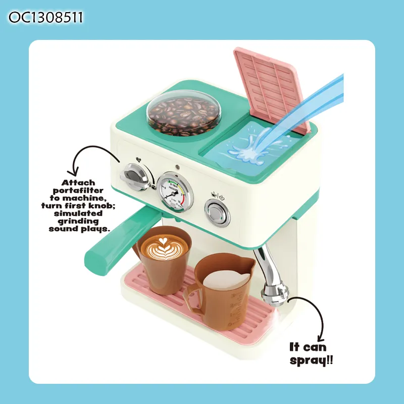 Wholesale Dessert Store Pretend Coffee Machine Plastic Pretend Food Role Play Kitchen Tool Toys for Kids