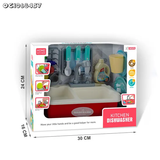 Wholesale Children Plastic Dish Washing Sink Set Spray Pretend Play Vegetable Fruit Food Kitchen Toy