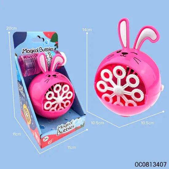 Pink Rabbit 115ml Bubble Toys Water Plastic Bubble Machine Toys for Kids