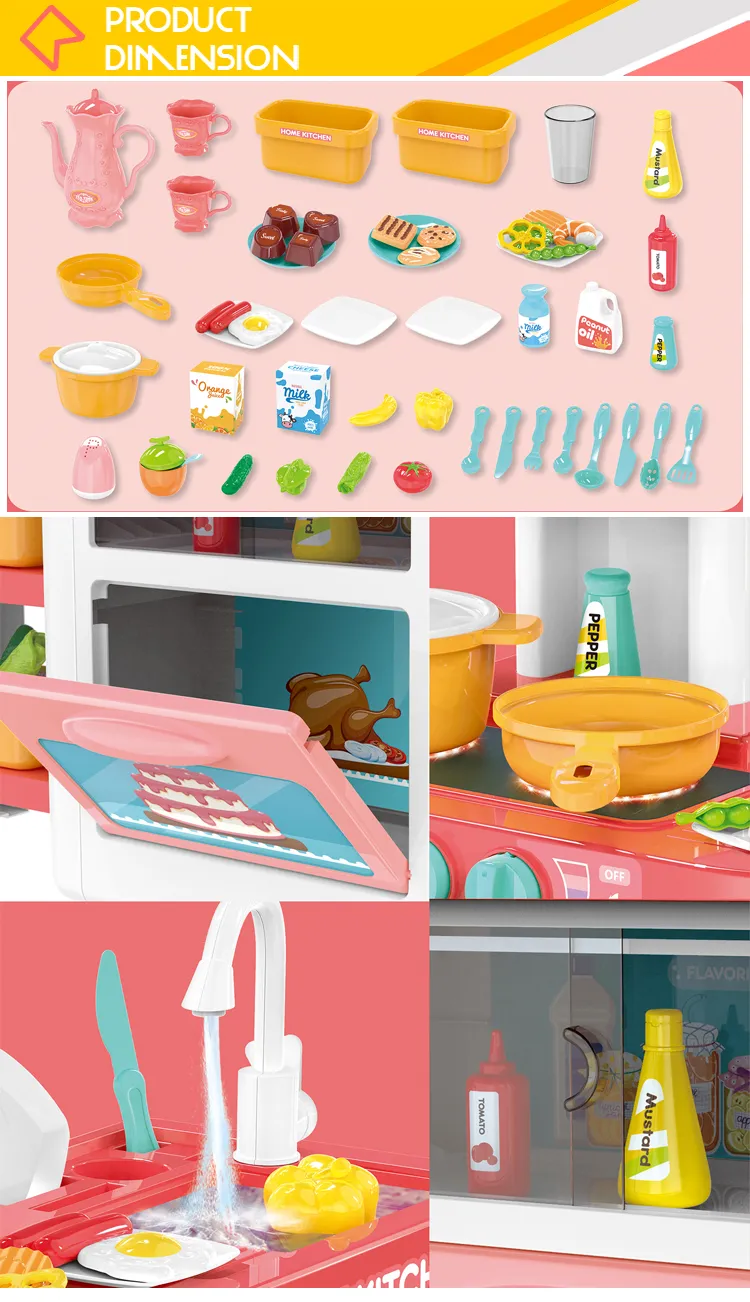 Kids Kitchen Sets Pretend Spray Children's Plastic Kitchen Tool Play Cooking Mini Toys