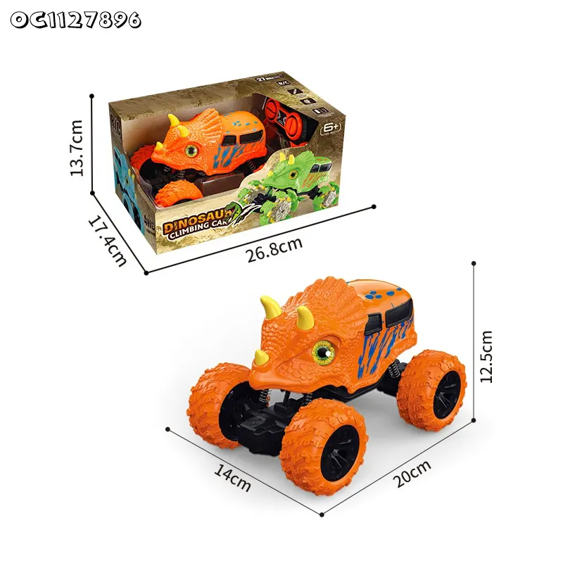 2 Channel Radio Control Toy Car Soft Glue Small Plastic Dinosaur Toys RC for Kids Mall with Remote Control with Light and Music