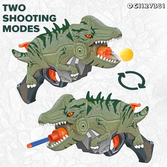 OEM Super Power Safe Weapon Kids Cheap Plastic Soft Foam Bullet Custom Interesting Dinosaur Gun Shooting Toys