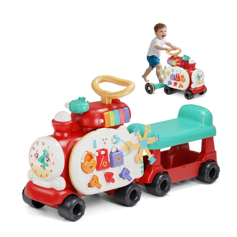 Multifuntional Cube Musical Baby Early Educational Learning Walk Train Baby Walker with Wheels and Seat for a 1 Year Old Infant