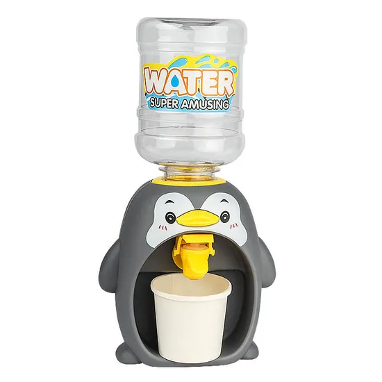 Wholesale Cartoon Penguin Design Mini Water Dispenser Children's Mini Plastic Kitchen Toy for Kids