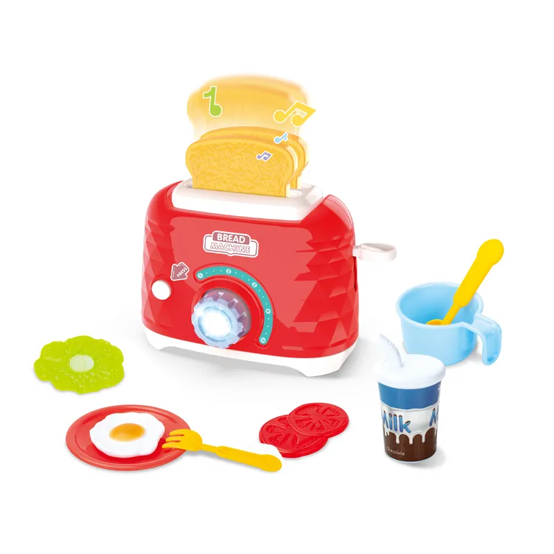 Wholesale Battery Operated Home Kitchen Products Bread Maker Children's Plastic Kitchen Set Tool Toys for Kids Pretend