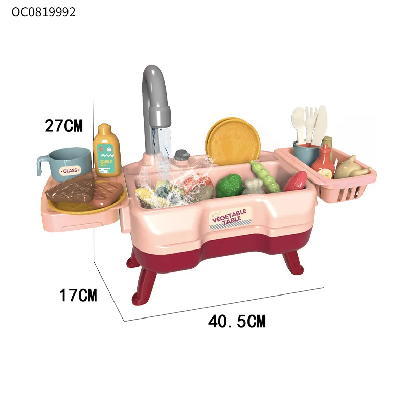 Educational Electric Multi-Functional Vegetable Washing Dishes Spray Kitchen Tool Toys for Kids