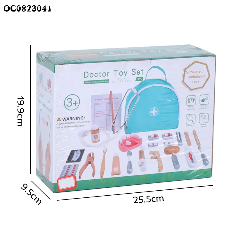 Wholesale Kids Wooden Pretend Play Medical Fun Creative Children's Doctor and Dentist Toys Set