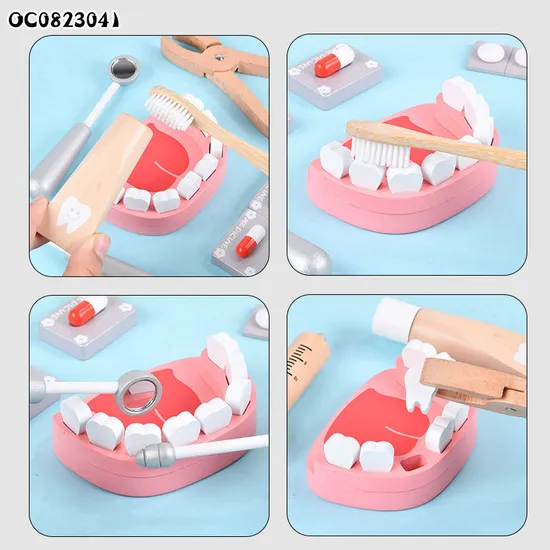Wholesale Kids Wooden Pretend Play Medical Fun Creative Children's Doctor and Dentist Toys Set
