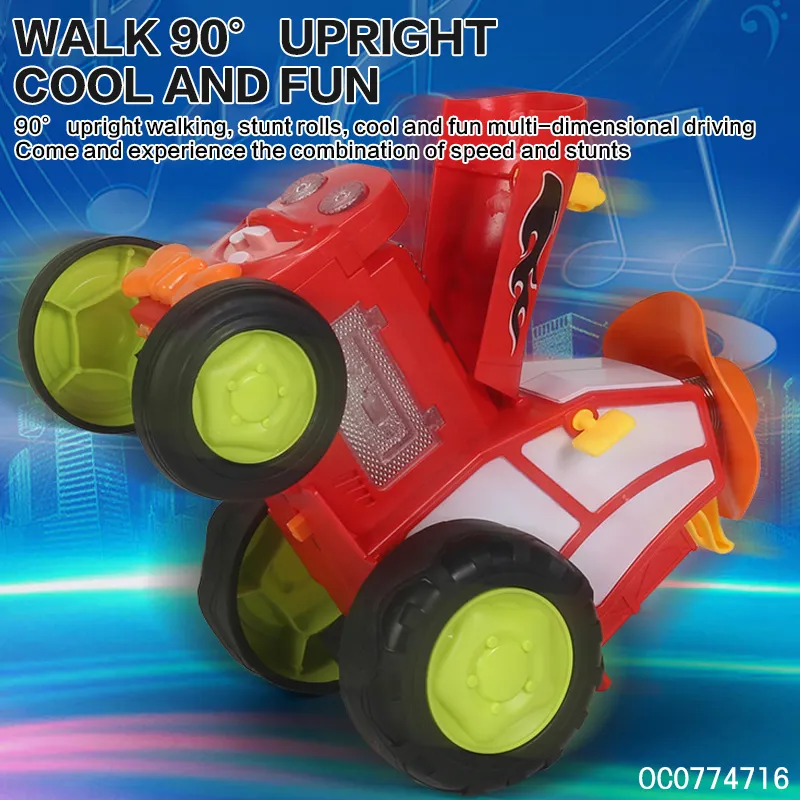 Wholesale Train Head Cartoon Mini Stunt Jumping Remote Control RC Toy Car for Kids