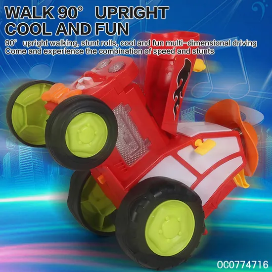 Wholesale Train Head Cartoon Mini Stunt Jumping Remote Control RC Toy Car for Kids