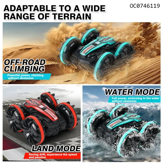 High Quality Amphibious Boys Toys Remote Control Rotating RC Stunt Car