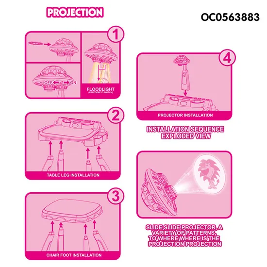 Children LED Light Wholesale Magnetic Writing Drawing Projector Painting Smart Table Board for Kids