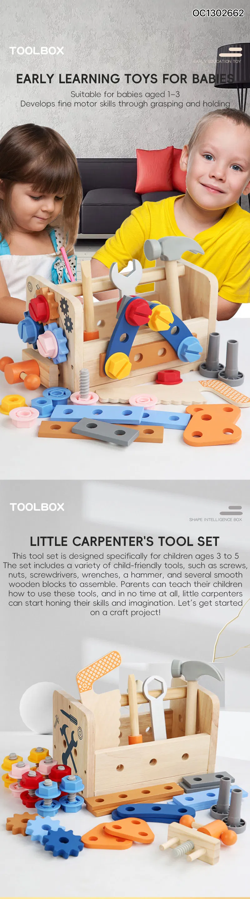 Little Engineer Kids Assembly DIY Montessori Tool Box Kid Hands on Early Learning Screw Set and Nuts Plastic 2026 Assembling Tool Toy