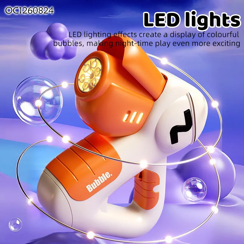 Wholesale Summer Beach 2026 Trendy Children Handled Electric Animal Cute Rechargeable USB Bubble Machine Toys Gun for Kids