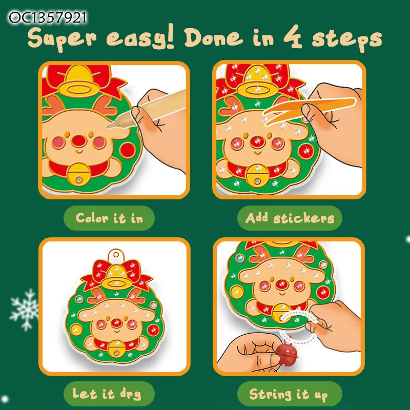 Wholesale DIY Handmade Graffiti Toys Custom Crystal Decoration Pendant Keychain Christmas Items Montessori Educational Toy for Kids