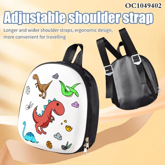 Wholesale Cartoon Dinosaur Theme DIY Doodle Bag Hard Cartoon Children School Backpack Bag for Painting