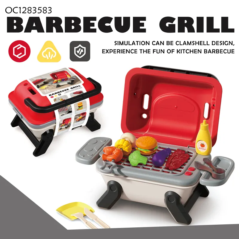 Wholesale Top Selling Children Gift Kitchen Pretend Play Electric Barbecue Kids Plastic Toy Set