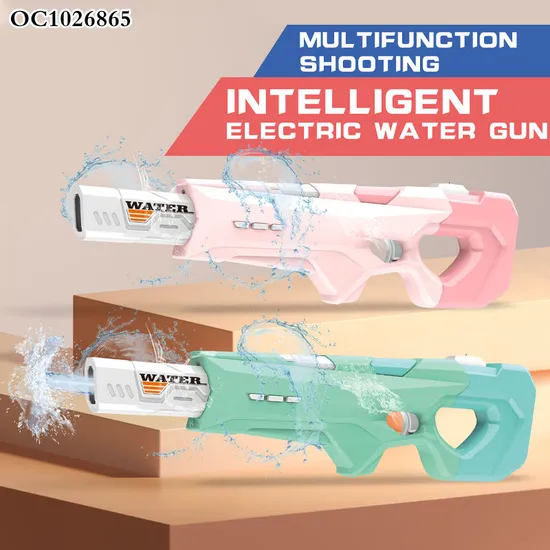 Plastic Handheld Water Game Water Shooter Gun Electric Automatic High Pressure Toy for Children with Water Sucking Function