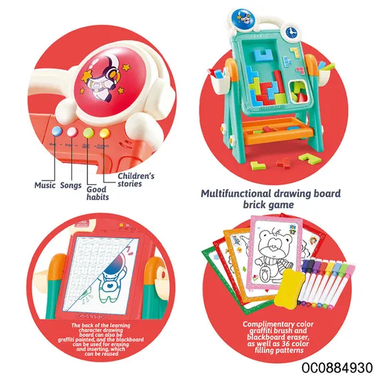 Montessori Building DIY Drawing Educational Kids Toys Wholesale Magnetic Writing Smart Drawing Board