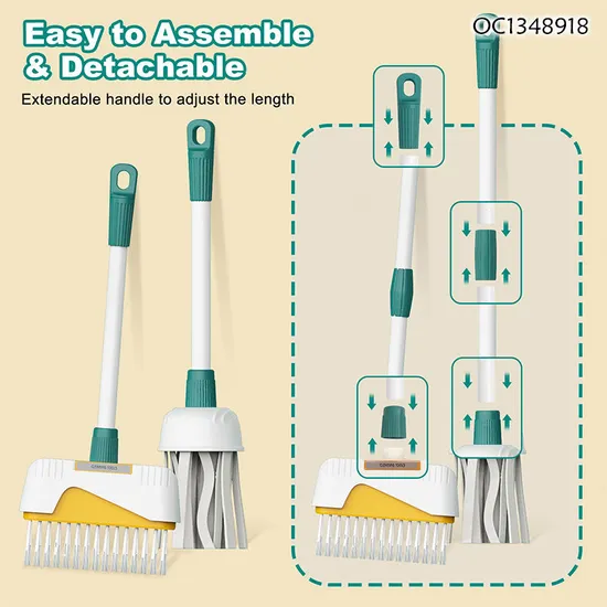 Wholesale Housekeeping Broom and Mop Cleaning Tools Pretend Play Home Cleaning Play Set Cleaning Cart Toy for Kids Home