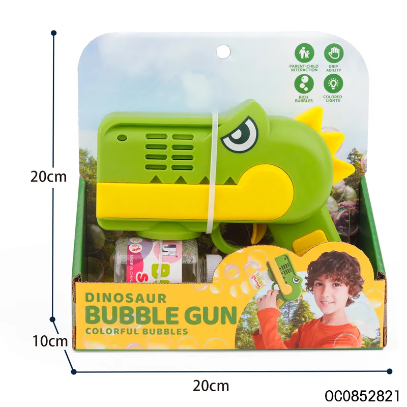 Multi Holes Light up Electric Dinosaur Bubble Maker Machine Guns for Kids