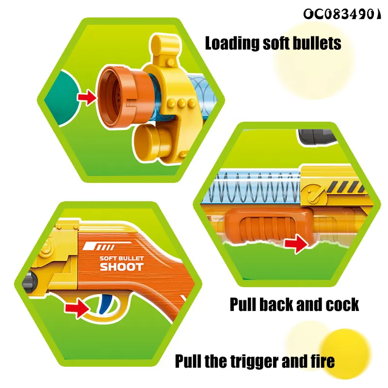 Long Safe New Toys Air Powered Shooting Games Soft Foam Balls Kids Gun for Boys