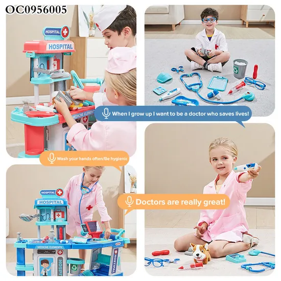 Funny Games Pretend Play Plastic Medical Montessori Hospital Interactive Creative Toy Doctor Set for Kids