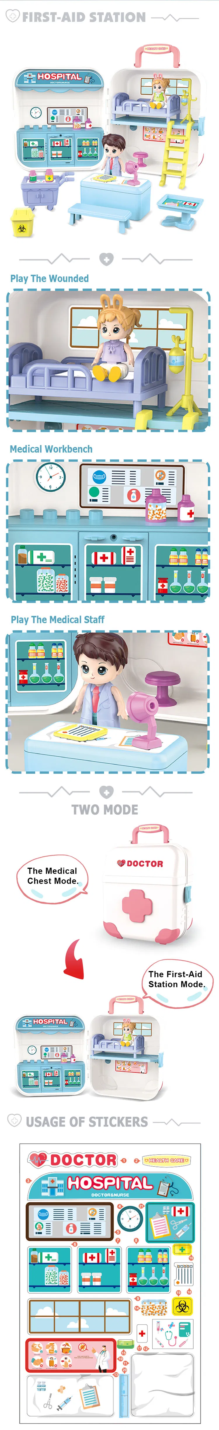 New Educational Plastic Role Play Toy Set Doctor Set for Kids