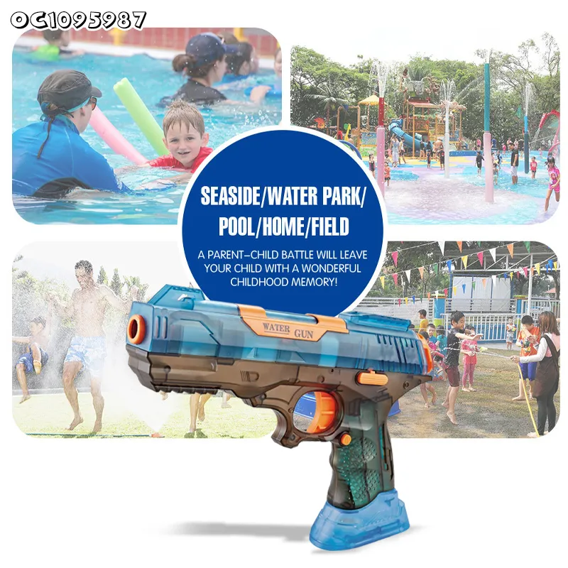High Speed Continuous Automatic Water Gun Pistol Electric Water Gun Toy Powerful Long Range Shooting Water Gun for Kids
