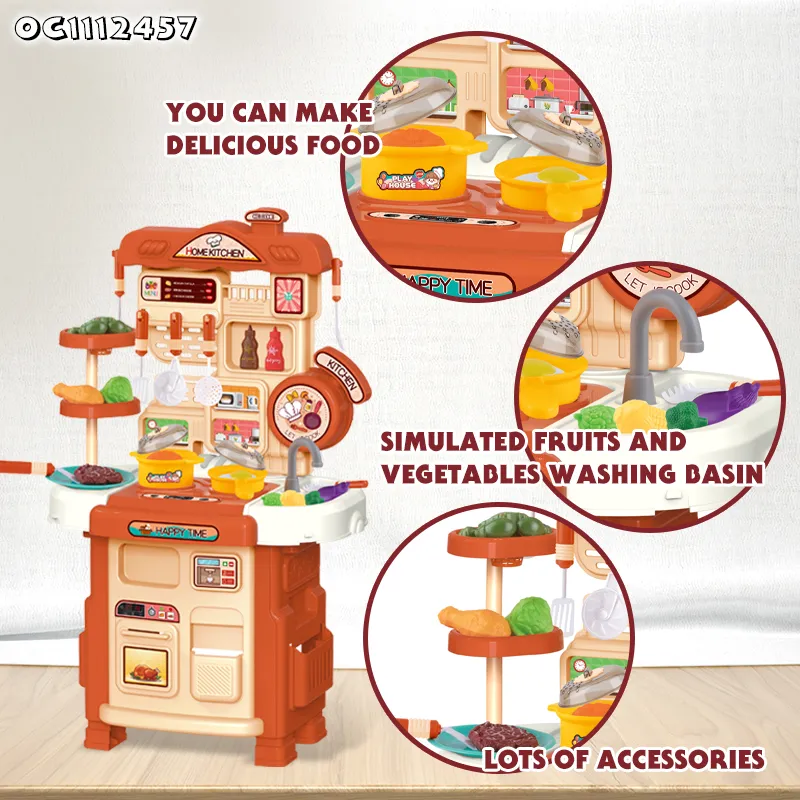 Wholesale Plastic Vegetables and Fruits Kitchen Children House Pretend Play Set Toys for Kids