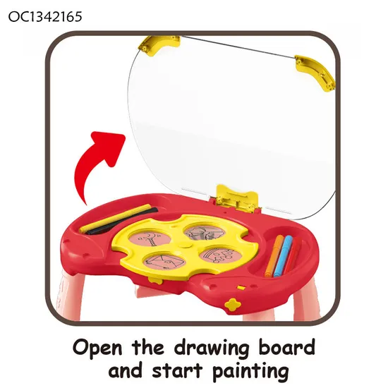 Set Montessori Electronic Early Educational Toys Children LED Projection Learning Drawing Board for Kids with Color Pens Pap