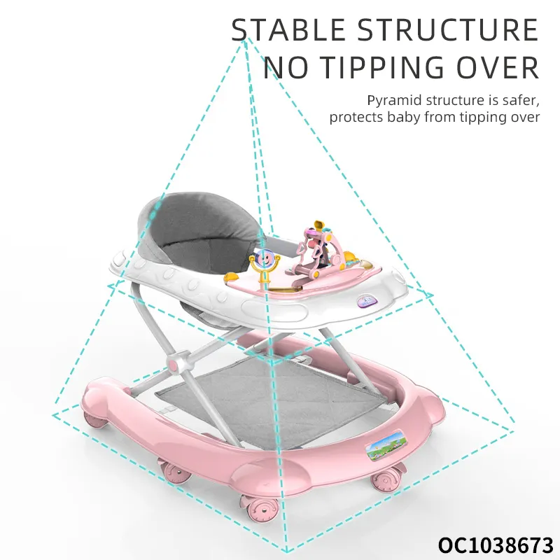 Professional Factory Price New Model Toddler Walk Learning Assistant Multifunctional Baby Walker with Foldable Plastic Wheels Sit-to-Stand and Activity Table