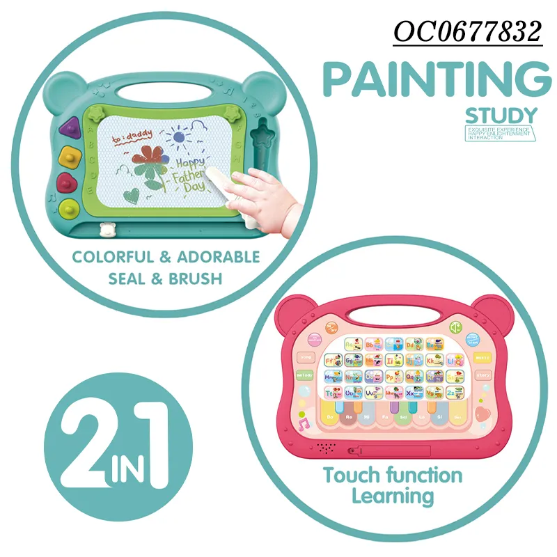 Montessori Popular DIY Educational Intelligent Learning Machine Children Double Sided Magnetic Drawing Board Toy
