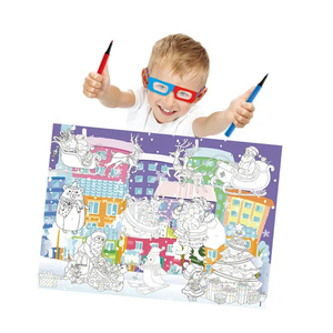 Wholesale Christmas Washable Custom Watercolor Coloring Book Mats Reusable Painting Montessori Educational Toys