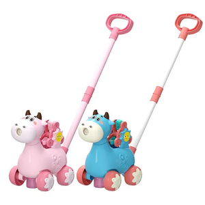 Children Outdoor Games Giraffe Animal Cart Kids Cartoon Bubble Toy with Music