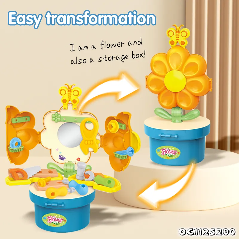 Hot Sale Portable Gift Craftsman Pretend Play Toy Preschool Education Nut Assemble Plastic Toy Mechanics Repair Tool Set Toy for Kid
