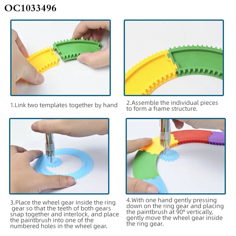 Wholesale Plastic Popular DIY Drawing Tools and Materials Set Spirograph Ruler Toy