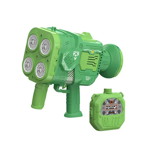Chilidren Wholesale 48-Hole Battery Operated Rocket Soap Bubble Toy Gun OEM/ODM Plastic Machine with Light Music