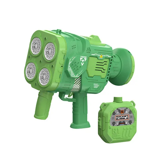 Chilidren Wholesale 48-Hole Battery Operated Rocket Soap Bubble Toy Gun OEM/ODM Plastic Machine with Light Music
