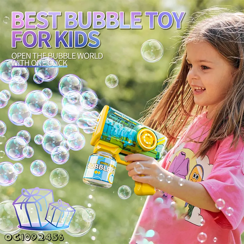 90ml Bubble Water Summer Outdoor Products Interactive Games Plastic Bubble Gun with Light Music