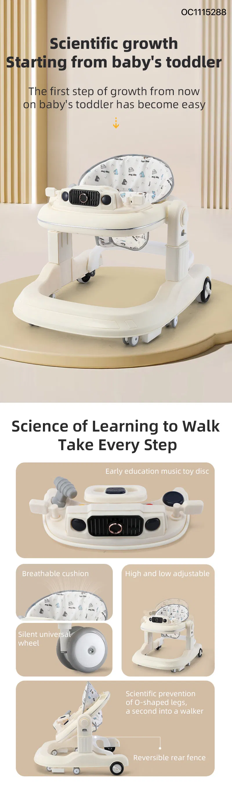 Wholesale Sit to Stand Learning Walking New Model Multifunctional Educational Baby Walker with Wheels