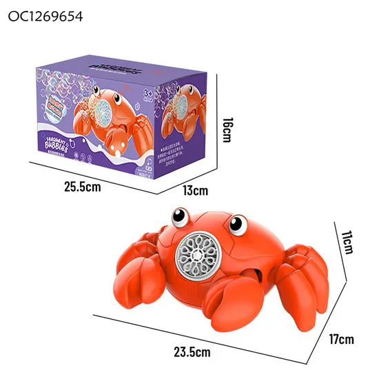 Wholesale Baby Indoor Outdoor Game Red Musical Electronic Crawling Crab Children Bubble Making Machine Toy
