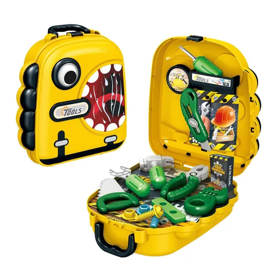 Wholesale Kids Pretend Play Repair Toy Mechanic Tool Box Set Toy for Kids with Backpack