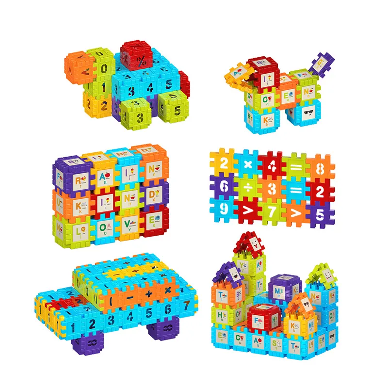 Wholesale Educational Montessori Popular DIY Plastic Educational Learning Building Blocks Toy