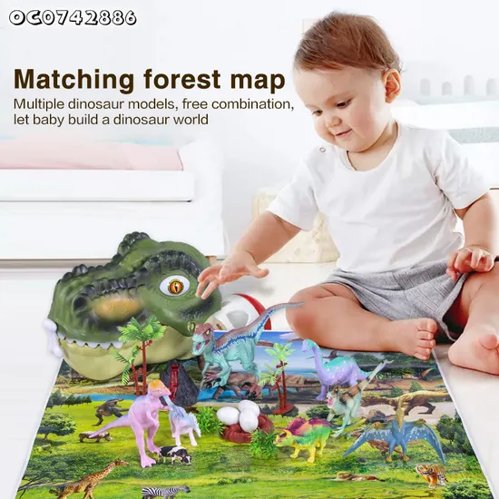 Plastic Dinosaur Storage Box Small Jurassic PVC Animal Toys Packaged Animal Simulation Dinosaur Model Series Toy for Boys