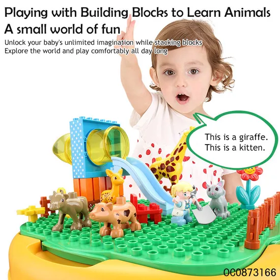 Wholesale Montessori Educational Popular DIY Baby Building Block Toys with Animals