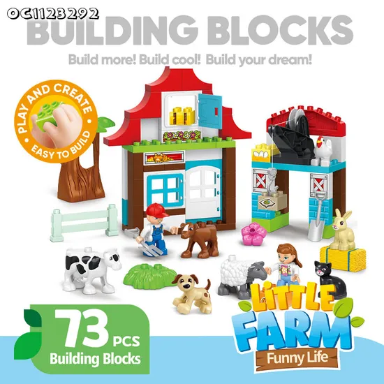 Wholesale DIY Cartoon Model Educational Animal Children's Blocks Model Building Toys Set for Kids