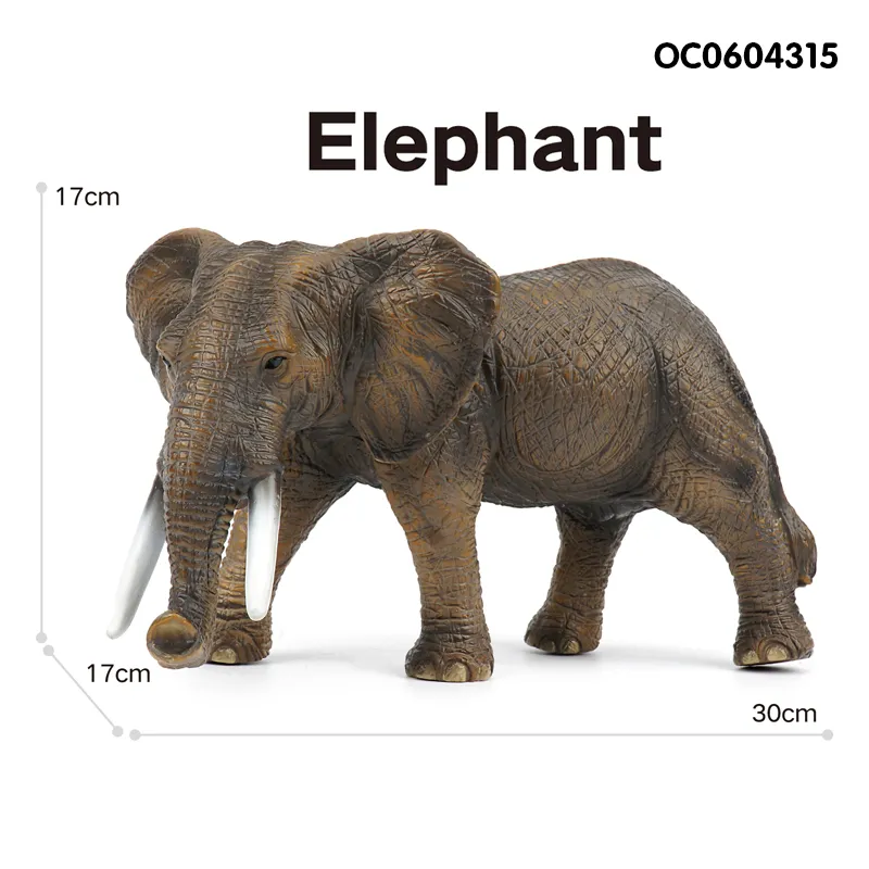 Wholesale Popular Educational Simulation Rubber Plastic Elephant Animal Sets Toy