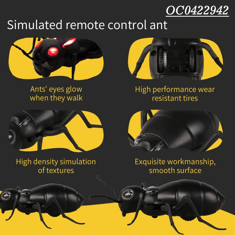 Wholesale Plastic Black Scary Crawling Remote Control Animal Model Spider Toy for Kids