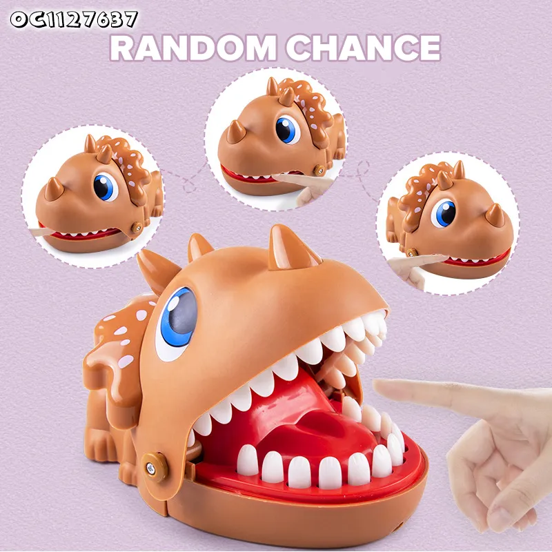 6 Pieces Soft Rubber Teeth Dinosaur Finger Bite Toys Best and New Interactive Fun Game Toy for Kids Birthday Party
